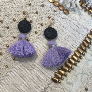 Handmade Lava Rock earrings from Greece